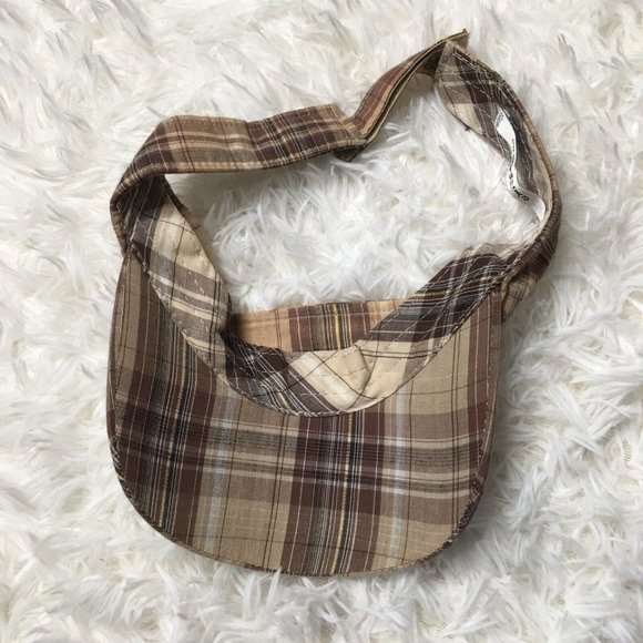 Walt Disney World Visor Hat Plaid Brown Mickey tan unisex spellout tan summer - Picture 4 of 6